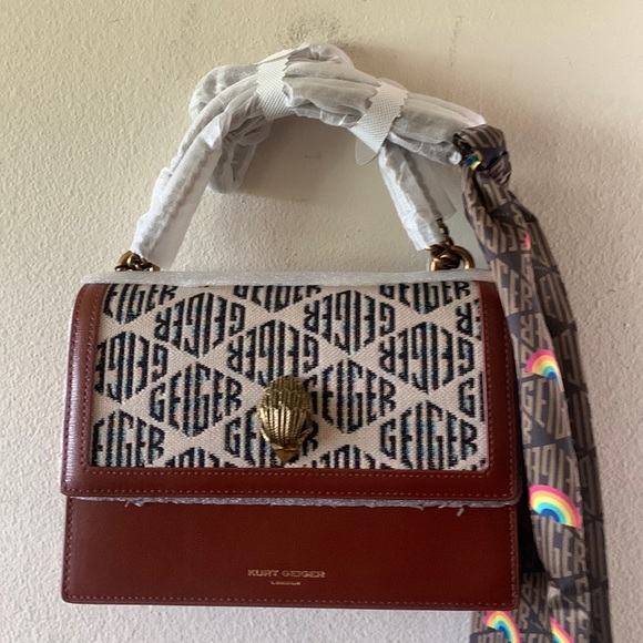 Kurt Geiger London Shoreditch Monogram Leather Shoulder Bag - Picture 3 of 16